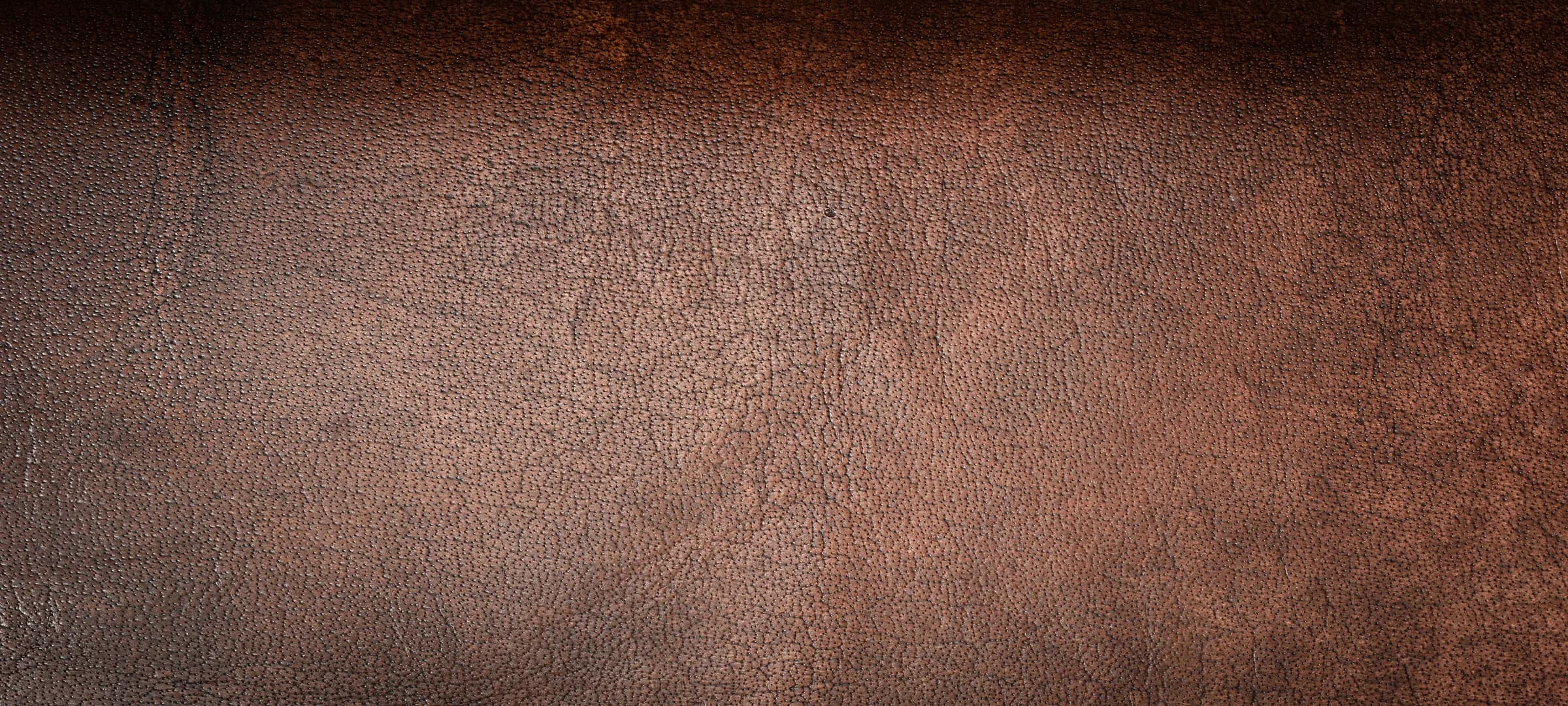 Close-up of brown full-grain leather